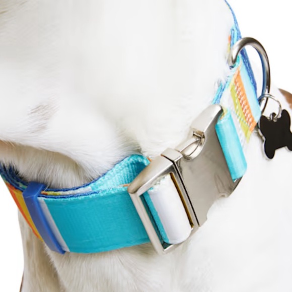 YOULY the artist Striped Dog Collar Blue Stripe XL/XXL or XXL/XXXL - Picture 7 of 7